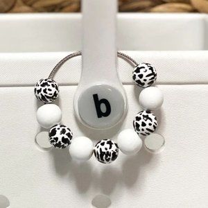 Cow Print Beaded Sports Bogg Bag Charm Keychain